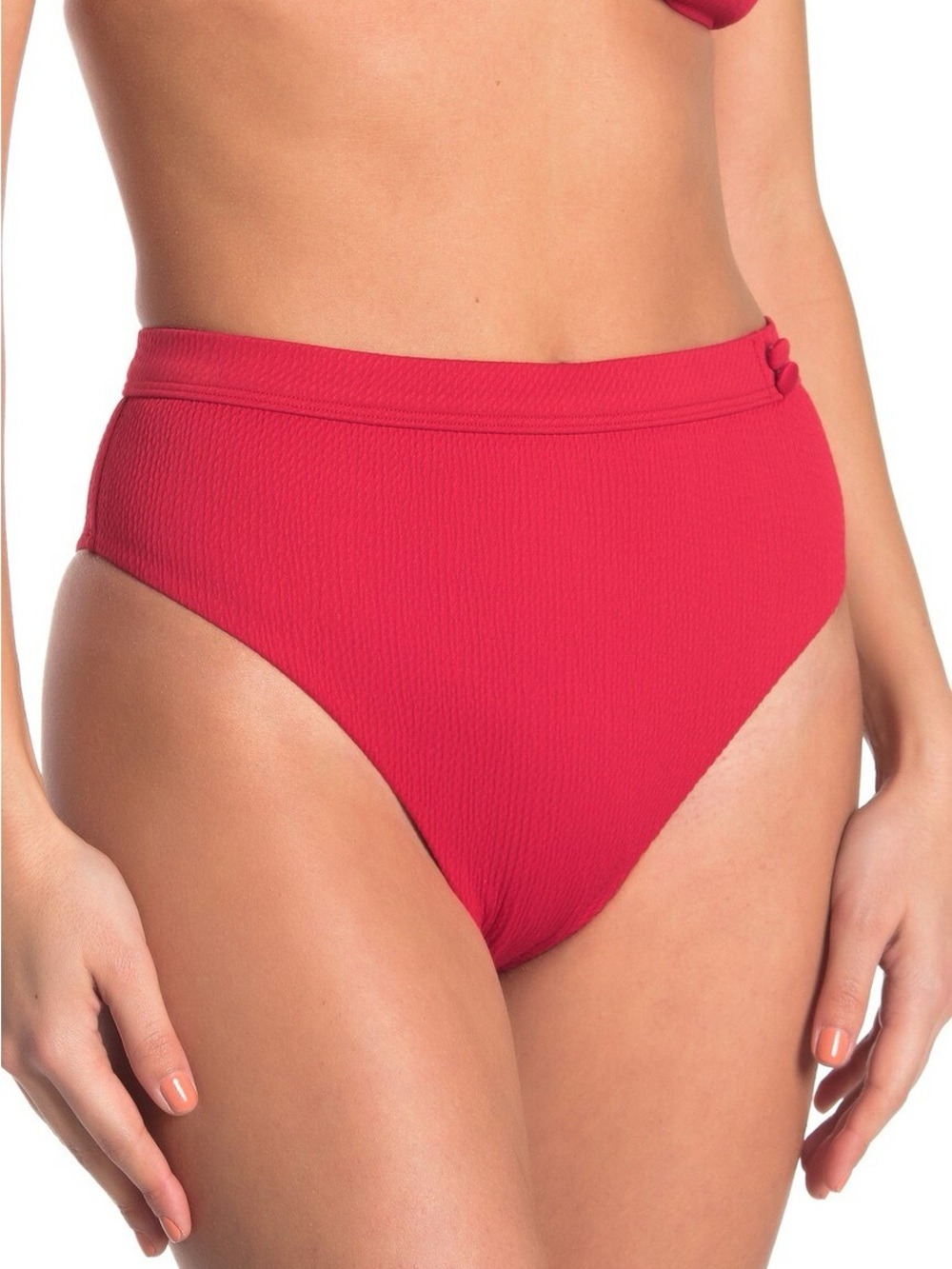 Brand New- Red Carter Ribbed High-Waist Red Women’s Bikini Bottom